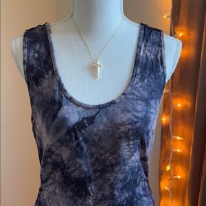Venus Tie-Dye Blue Maxi Dress Large – Boho Crochet Back Beach Resortwear